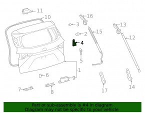 Left tailgate bumper Toyota Sienna 21-25 on the body