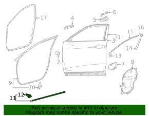 Front left door seal Toyota Venza 21- small