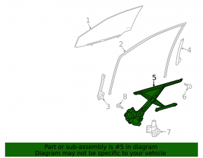 Front left window lift mechanism for Lexus ES250 ES300h ES350 19-26