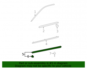 Lexus ES300 ES330 front left center door molding