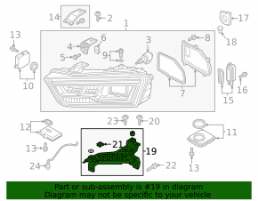 Front right headlight mount Audi Q3 8U 15-18 for xenon