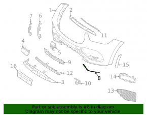 Front bumper molding right Mercedes W167 GLE 350 450 20-23 AMG pkg