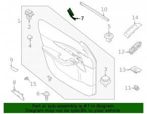 Door plug triangle inner front left Mazda CX-30 20- under the tweeter