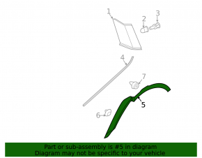 Rear left fender arch trim for Land Rover Range Rover Evoque 12-18