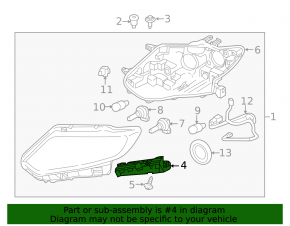 Left headlight mount Nissan Rogue 19-20 halogen