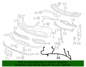 Wiring front bumper for parking sensors Acura MDX 14-16