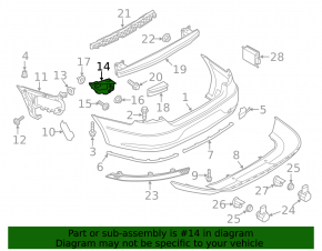 Rear bumper mount left inner VW CC 13-17 rest SIGNEDA