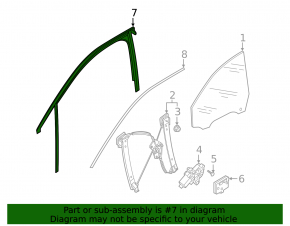 Front left door glass seal for Audi E-Tron 19-23