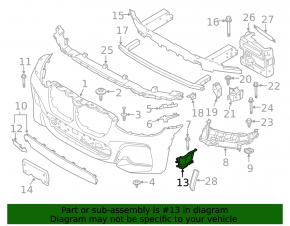 Front bumper air duct, left, BMW X3 G01 18-23 with xDrive 30ex, 2019-21