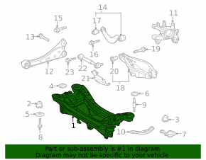 Rear subframe Lexus Hs250h 10-10 cracked 2 S/B