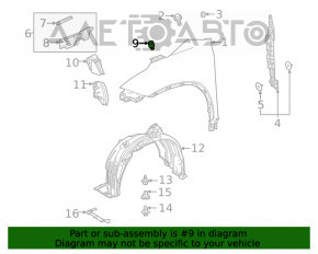 Hood bumper left Toyota Highlander 20-