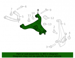 Lower control arm, front right, Infiniti QX56 QX80 10-20