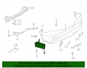Left rear bumper liner for Subaru WRX 2022-2026