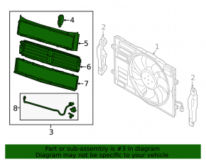 Radiator deflector blinds for VW e-Golf 15-19 with motor