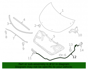 Nissan Altima 13-18 Hood Release Cable