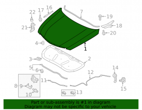 Hood bare Hyundai Sonata 11-15 graphite P3, butt