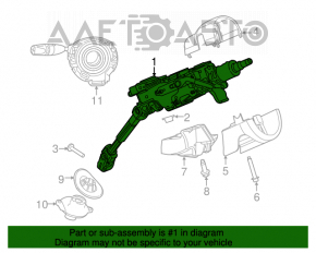 13-16 Dodge Dart steering column with universal joint, rusty universal joint