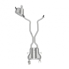 Exhaust line, middle part with barrel, right, Jeep Grand Cherokee WK2 14-20 3.6, 2 pipes
