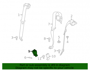 Seat belt latches rear right BMW X3 G01 18-21 black