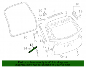 Shock absorber trunk door right GMC Terrain 18-