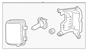 Left fog light with bracket for Kia Sorento 2014-2015 restyling in the USA