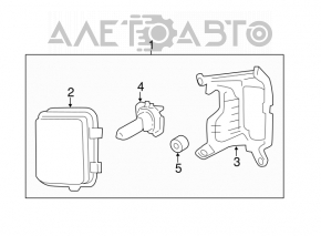 Fog lamp left PTF Kia Sorento 14-15 rest USA with bracket