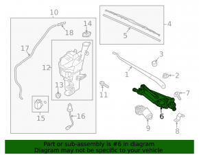 Windscreen wiper trapezoid with motor Kia Forte 4d 14-18