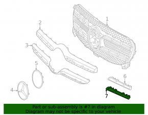 Grill molding lower left Mercedes W167 GLE 350 450 20-23 chrome
