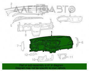 Dashboard front panel without AIRBAG Dodge Dart 13-16