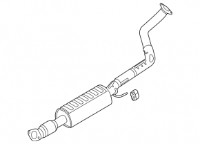 Muffler rear part with barrel Hyundai Veloster 12-17