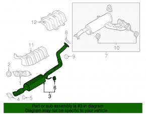 Muffler rear part with barrel Hyundai Veloster 12-17