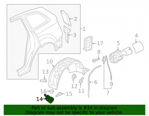 Rear left mudguard for Audi Q7 16-18