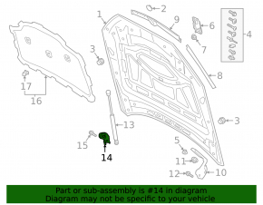 Right hood shock absorber bracket for Audi Q8 19-26