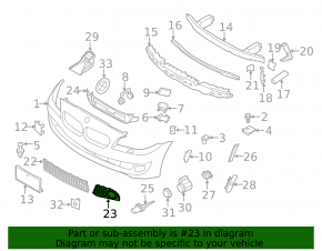 Front Bumper Lower Grille Left BMW 5 F10 11-16 M Pack