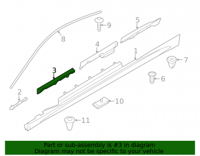 Bracket threshold left front part BMW 4 F32 14-20 Coupe, large