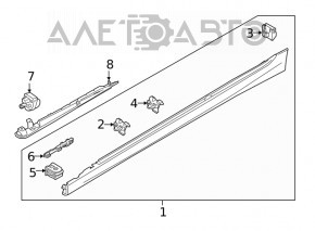 Front left threshold bracket BMW 3 G20 19-