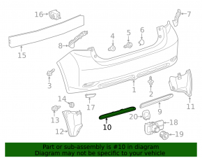 Lower left rear bumper insert for Lexus CT200h 11-13