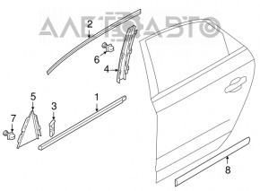 Door trim side triangle rear left VW Passat 20-22 outer