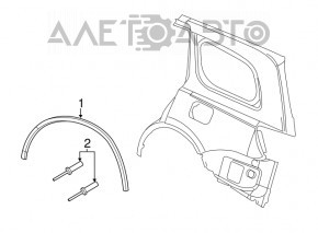 Front right fender arch trim Dodge Durango 11-26 structure