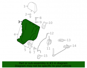 Subaru Forester 19-24 SK leather + black cloth rear seat back, 2nd row, left