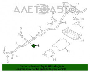 Muffler bracket front left Jeep Cherokee KL 14-23 2.4, 3.2
