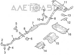 Muffler bracket front left Jeep Cherokee KL 14-23 2.4, 3.2
