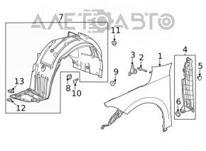 Front right mudguard Honda Civic XI FE/FL 22-