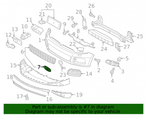 Right lower grille cover for VW Touareg 11-15 for parking sensors