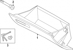 Glove box, glove compartment Hyundai Sonata 20-22 with lock, gray