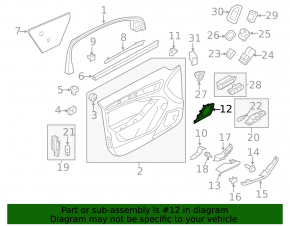 Front right door speaker mesh Audi A4 B8 08-16 black