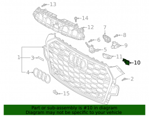 Right grille license plate bracket for Audi A5 F5 20-25