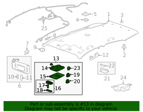 Buick Encore 13-16 front light grey for sunroof