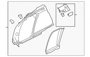 Left wheel arch trim for Porsche Macan 15-26, achatgrau gray, without trim, scratches