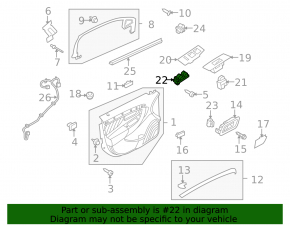 Front left window lift control Ford Explorer 11-15 black